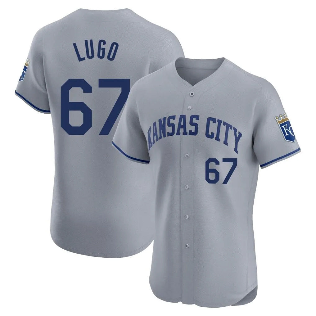 KC.Royals #67 Seth Lugo Player Gray Limited Elite Home Edoa Stitched Jerseys