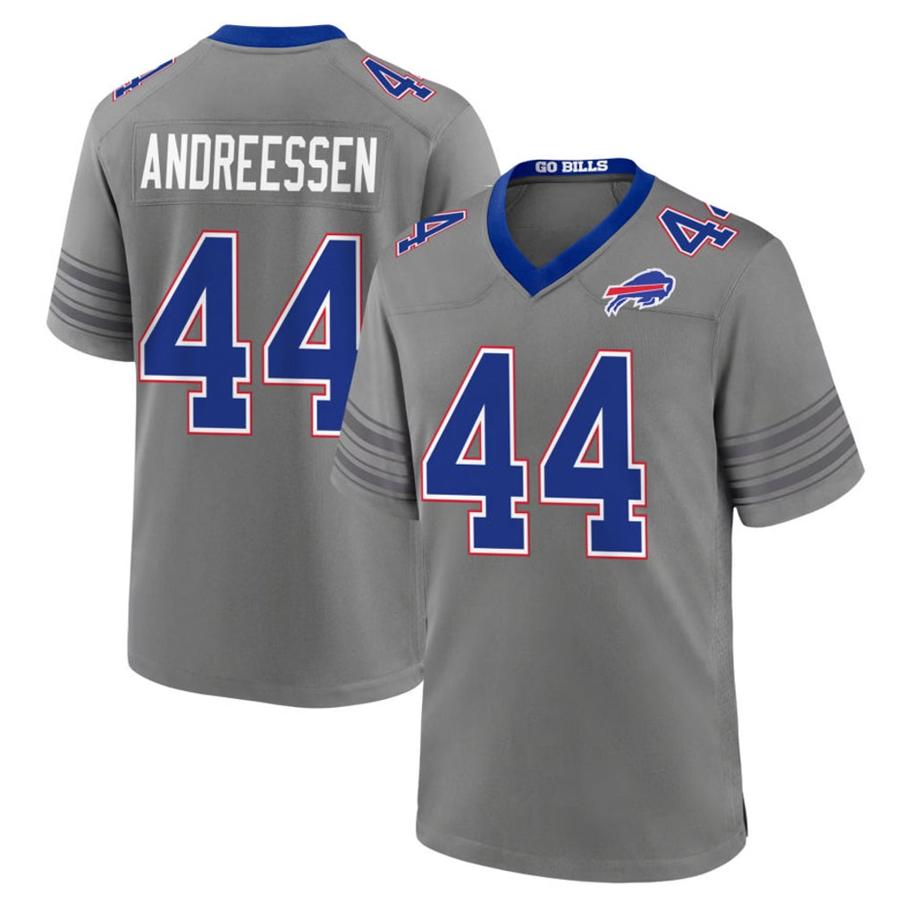 B.Bills #44 Joe Andreessen Player Gray Nickel City Home Game Edoa Stitched Jerseys
