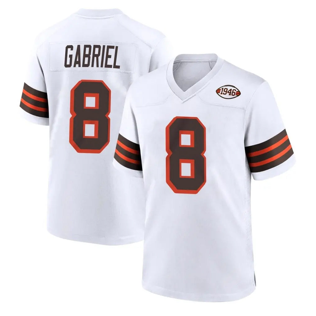 C.Browns #8 Dillon Gabriel Player White Alternate Home Game Edoa Stitched Jerseys