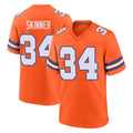 D.Broncos #34 JL Skinner Player Orange Alternate Collection Throwback Game Edoa Stitched Jerseys