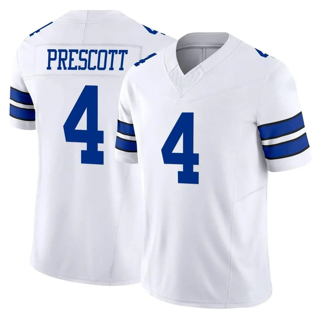D.Cowboys #4 Dak Prescott Player White Limited Vapor F.U.S.E. Home Game Edoa Stitched Jerseys