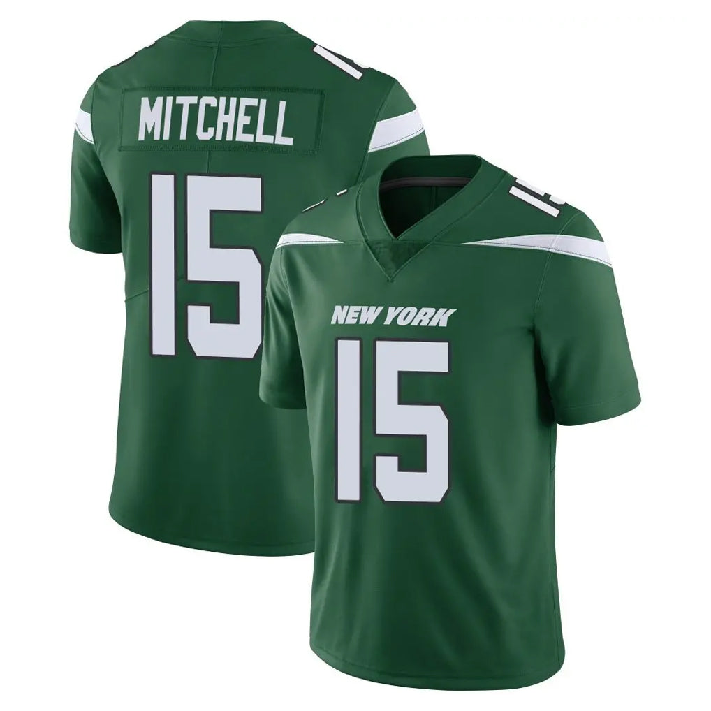 NY.Jets #15 Adonai Mitchell Player Green Limited Vapor Home Game Edoa Stitched Jerseys