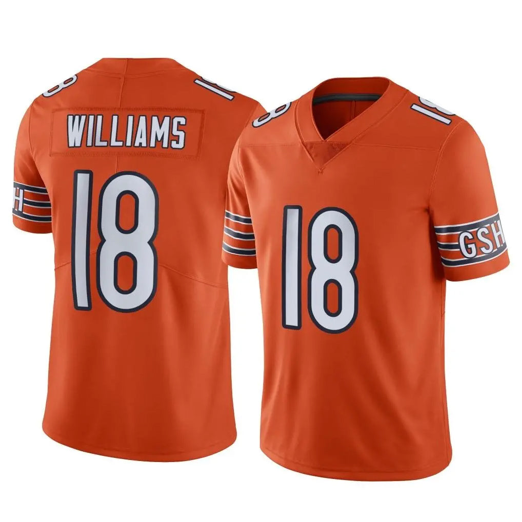 C.Bears #18 Caleb Williams Player Orange Alternate Vapor Limited Home Game Edoa Stitched Jerseys