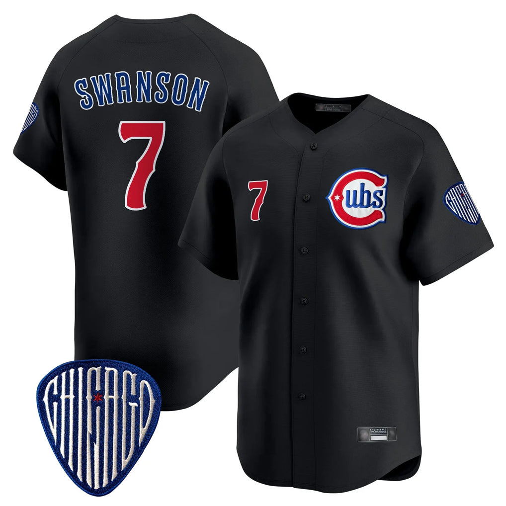C.Cubs #7 Dansby Swanson Player Black Vapor Premier Limited Home Edoa Stitched Jerseys
