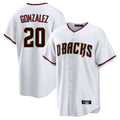 A.Diamondbacks #20 Luis Gonzalez Player White Home Game Edoa Stitched Jerseys