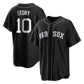 B.Red Sox #10 Trevor Story Player Black Home Game Edoa Stitched Jerseys