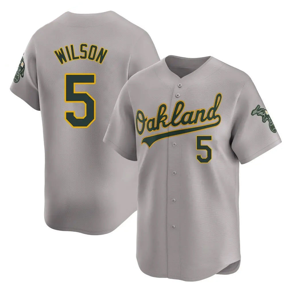 Athletics #5 Jacob Wilson Player Gray Road Limited Home Game Edoa Stitched Jerseys