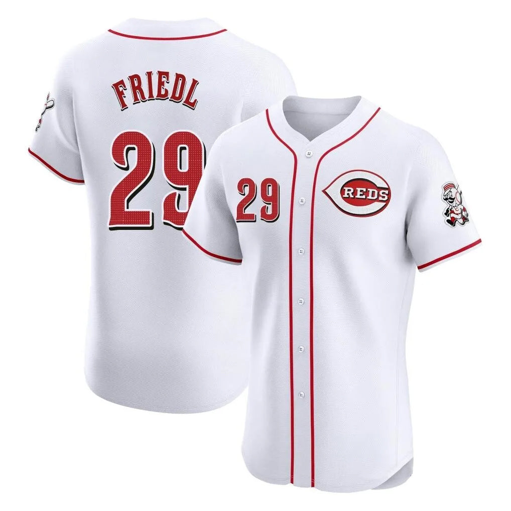 C.Reds #29 TJ Friedl Player White Limited Elite Home Edoa Stitched Jerseys