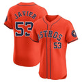 H.Astros #53 Cristian Javier Player Orange Home Limited Elite Edoa Stitched Jerseys