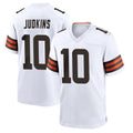 C.Browns #10 Quinshon Judkins Player White Home Game Edoa Stitched Jerseys