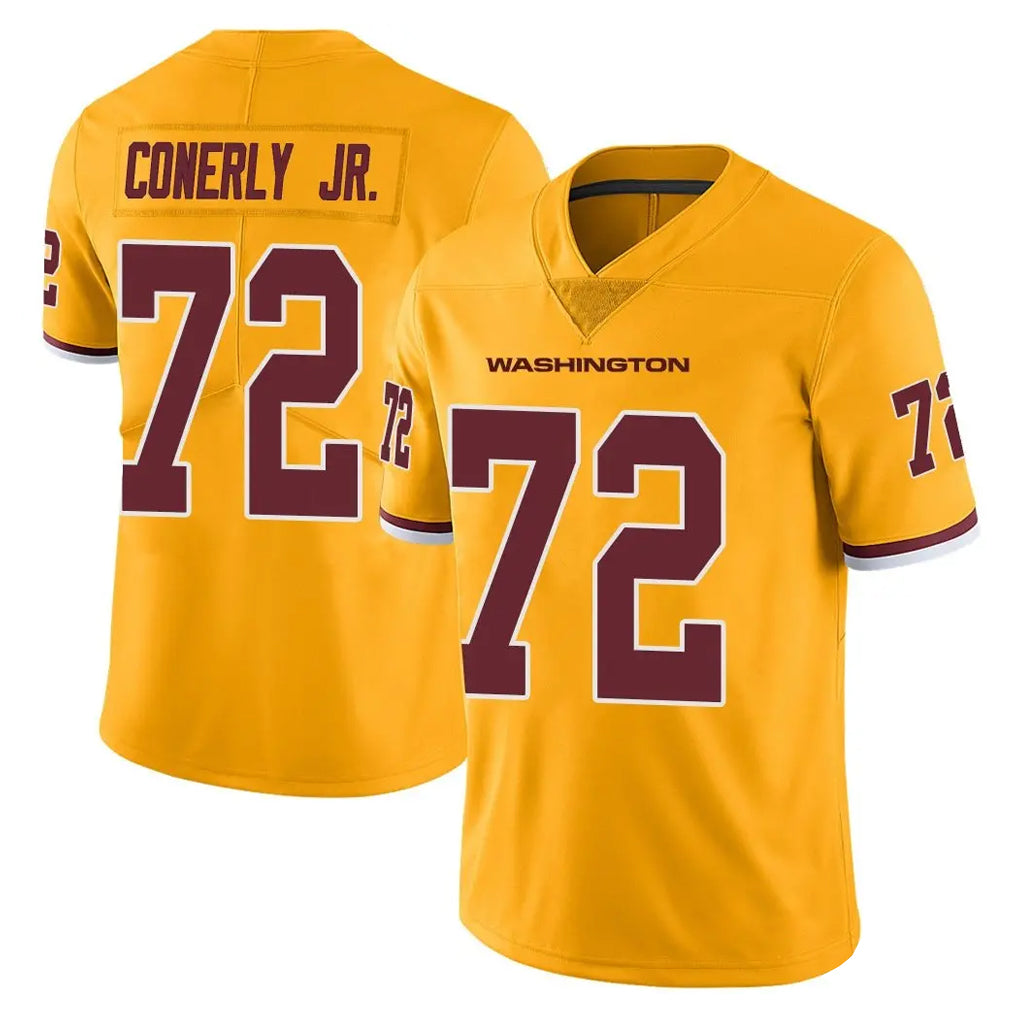 W.Commanders #72 Josh Conerly Jr. Player Gold Limited Color Rush Home Game Edoa Stitched Jerseys