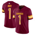 W.Commanders #1 Rachaad White Player Burgundy Limited Vapor Home Game Edoa Stitched Jerseys