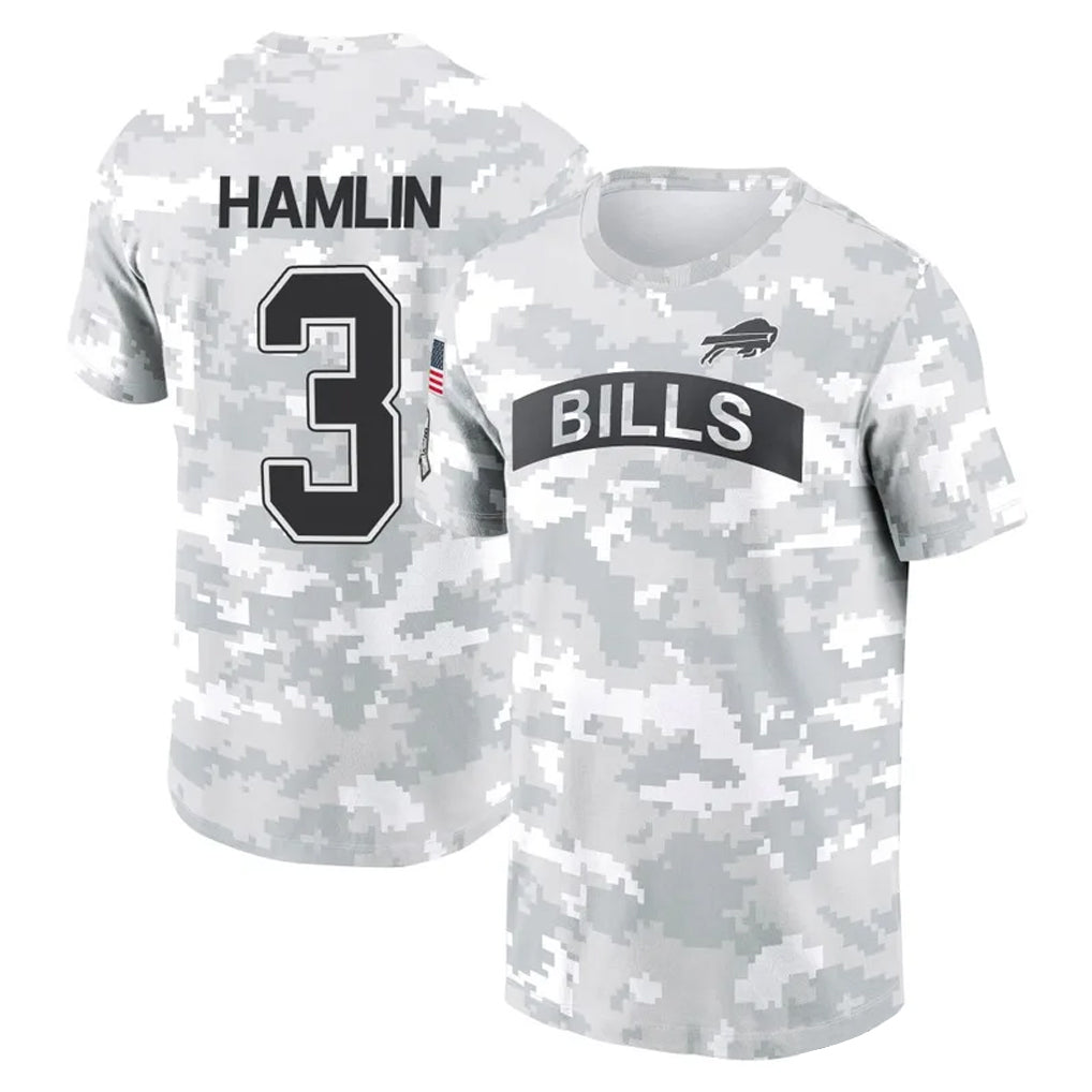 B.Bills #3 Damar Hamlin Player Arctic Camo Salute to Service T-Shirt Hoodies Edoa Stitched Jerseys