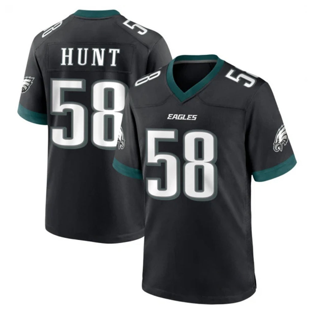 P.Eagles #58 Jalyx Hunt Player Black Game Home Edoa Stitched Jerseys