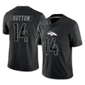 D.Broncos #14 Courtland Sutton Player Black Reflective Limited Edoa Stitched Jerseys