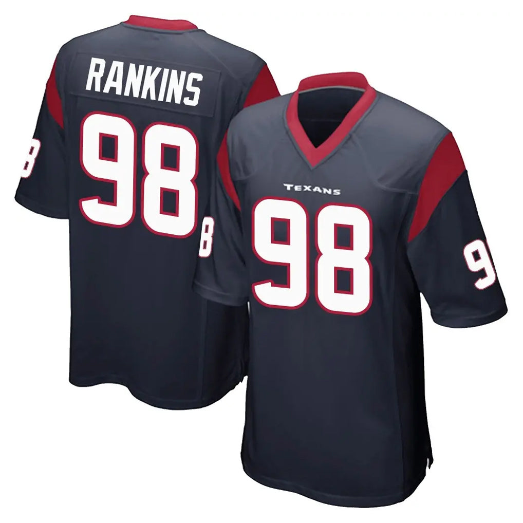 H.Texans #98 Sheldon Rankins Player Navy Home Game Edoa Stitched Jerseys