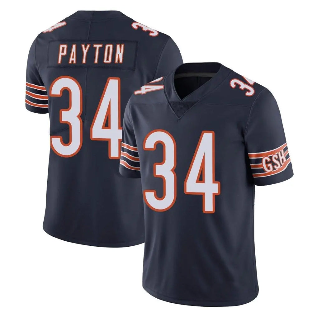 C.Bears #34 Walter Payton Player Navy Vapor Untouchable Limited Home Game Edoa Stitched Jerseys
