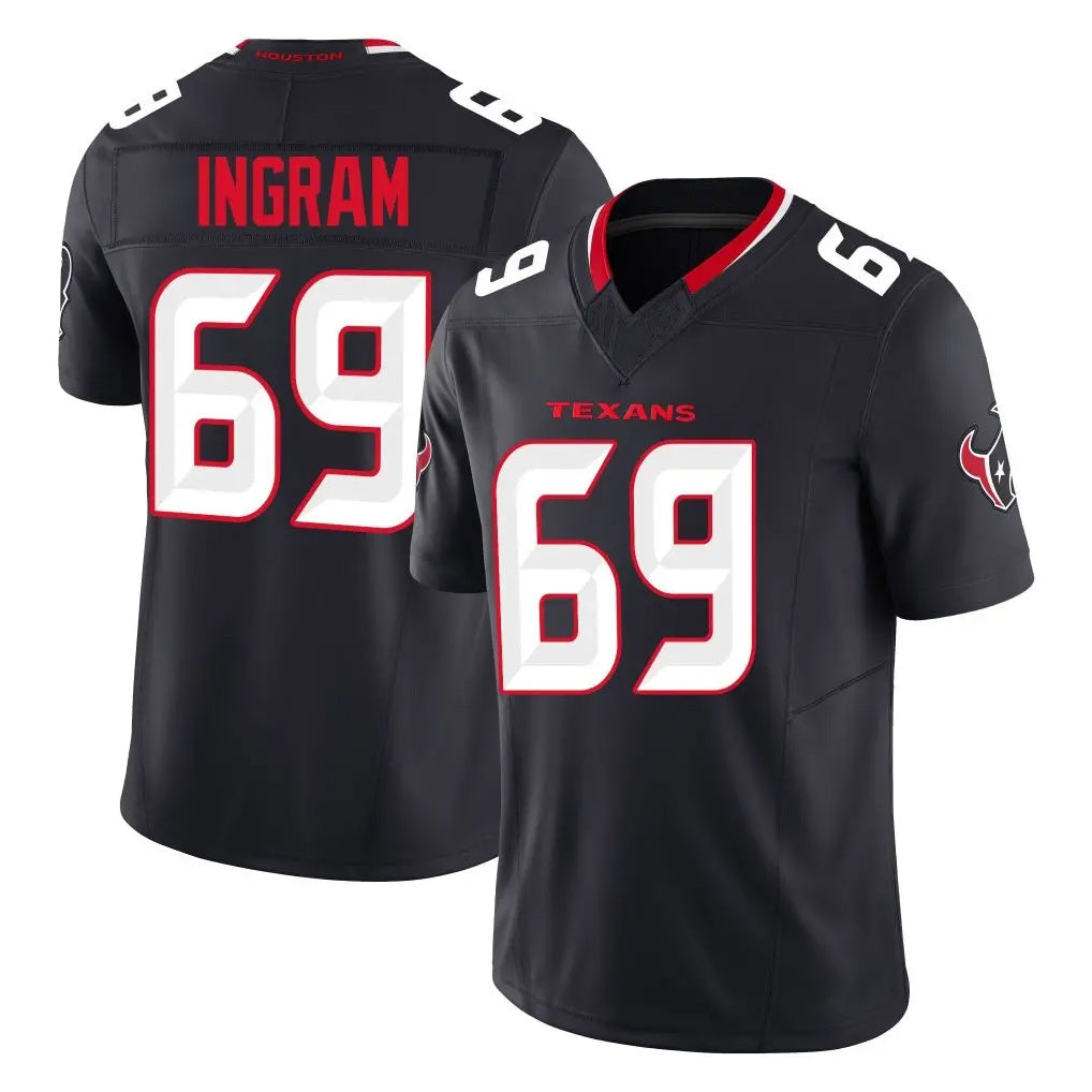 H.Texans #69 Ed Ingram Player Navy Limited Alternate Vapor F.U.S.E. Home Game Edoa Stitched Jerseys
