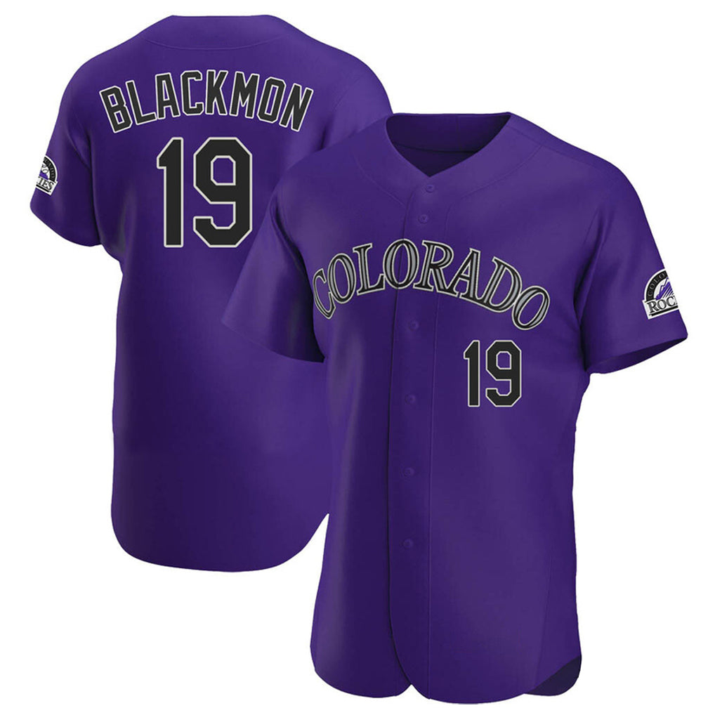 C.Rockies #19 Charlie Blackmon Player Purple Limited Elite Home Edoa Stitched Jerseys