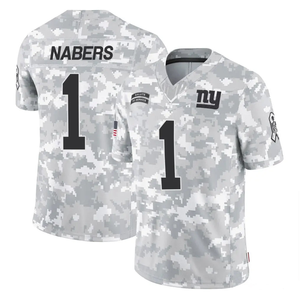 NY.Giants #1 Malik Nabers Player Arctic Camo Salute To Service Limited Game Edoa Stitched Jerseys