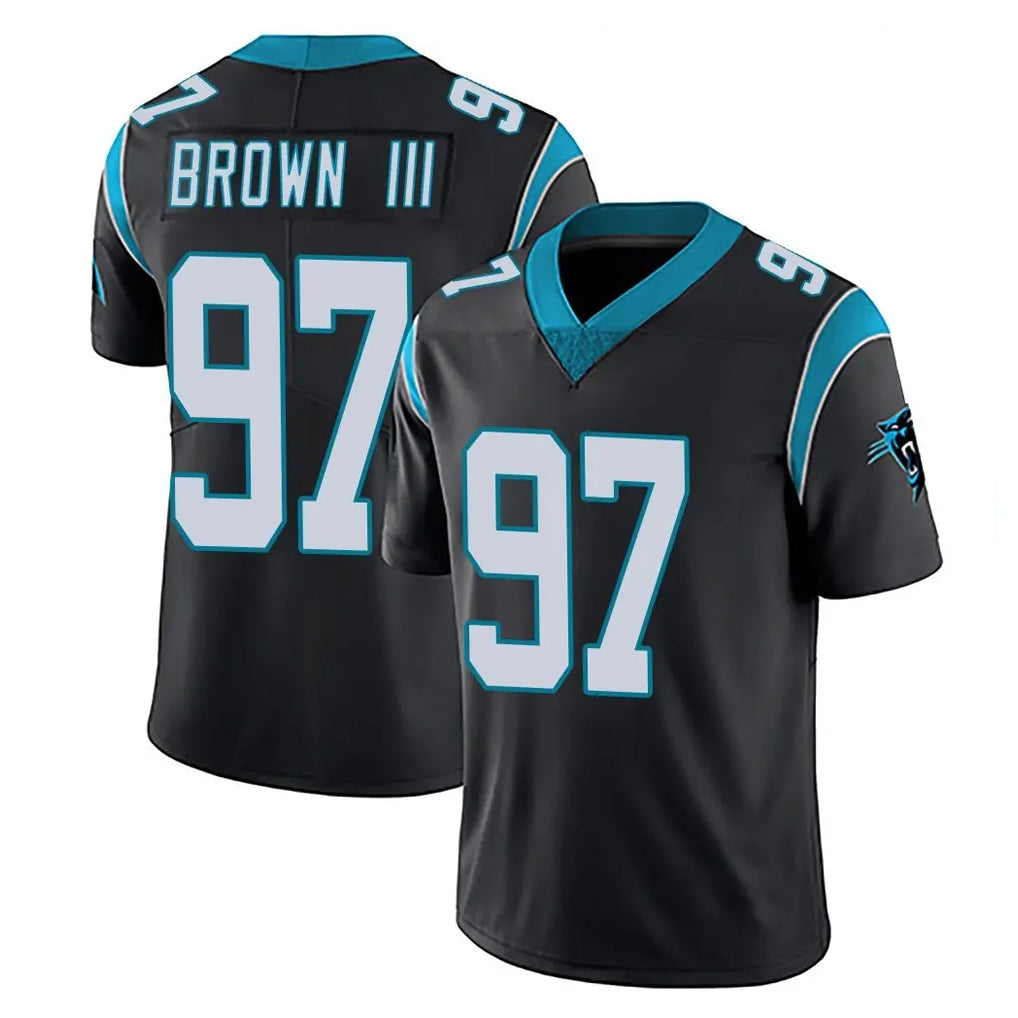 C.Panthers #97 Bobby Brown III Player Black Vapor Untouchable Limited Game Edoa Stitched Jerseys