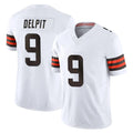 C.Browns #9 Grant Delpit Player White Vapor F.U.S.E. Limited Home Game Edoa Stitched Jerseys