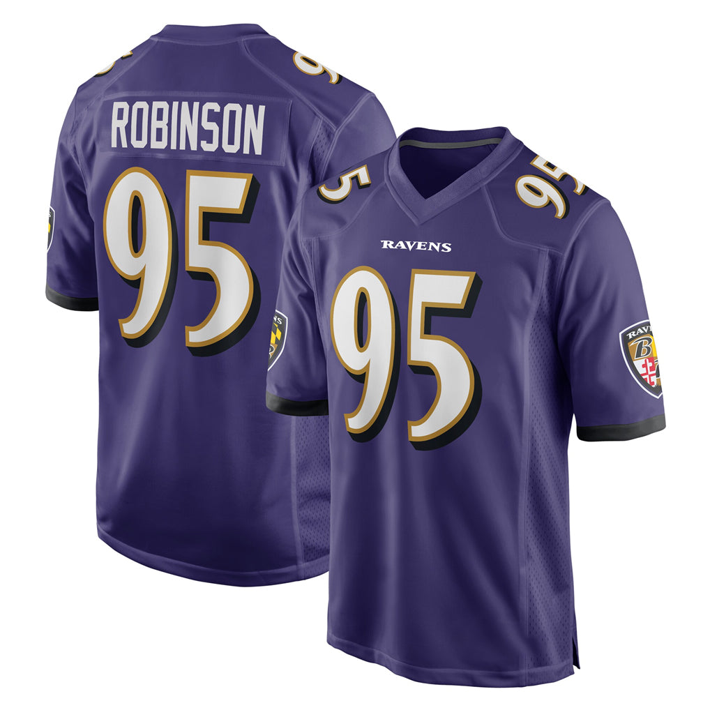 B.Ravens #95 Tavius Robinson Player Purple Home Game Edoa Stitched Jerseys