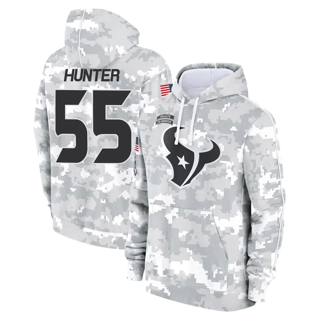 H.Texans #55 Danielle Hunter Player Arctic Camo Salute to Service Hoodies Limited Game Edoa Stitched Jerseys
