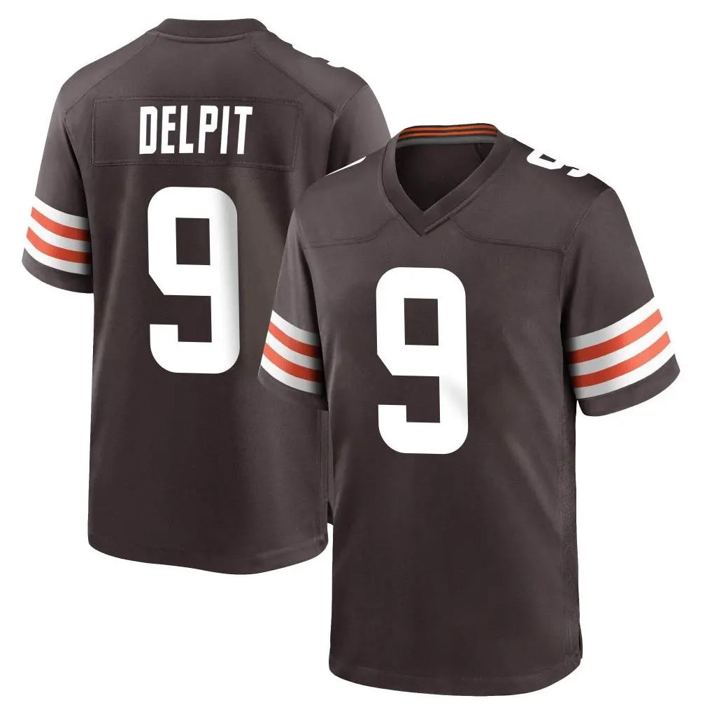 C.Browns #9 Grant Delpit Player Brown Home Game Edoa Stitched Jerseys