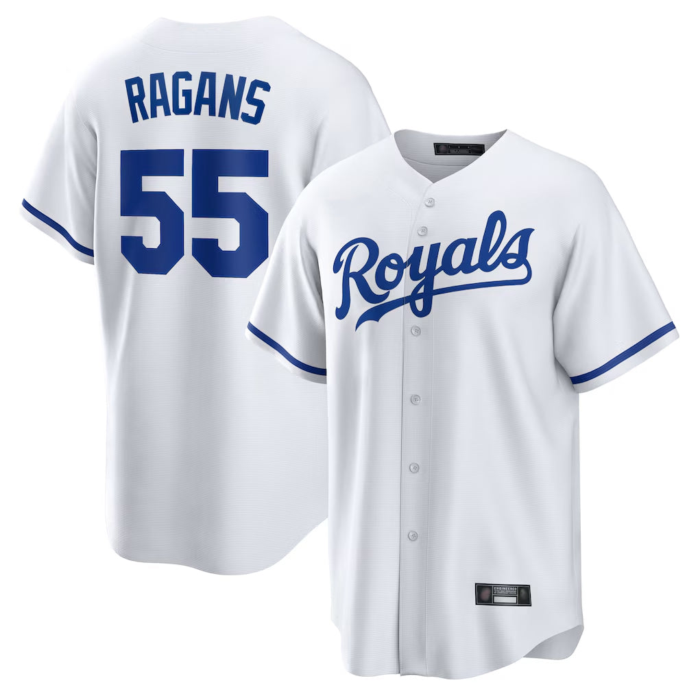 KC.Royals #55 Cole Ragans Player White Home Game Edoa Stitched Jerseys