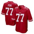SF.49ers #77 Dominick Puni Player Red Home Game Edoa Stitched Jerseys