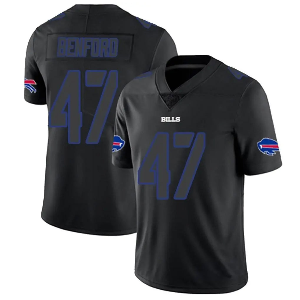 B.Bills #47 Christian Benford Player Black Impact Limited Edoa Stitched Jerseys
