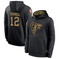 A.Falcons #12 Avieon Terrell Player Black Salute to Service Limited Black Hoodie Edoa Stitched Jerseys