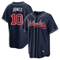 A.Braves #10 Chipper Jones Player Navy Home Game Edoa Stitched Jerseys
