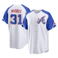 A.Braves #31 Greg Maddux Player White City Connect Home Game Edoa Stitched Jerseys