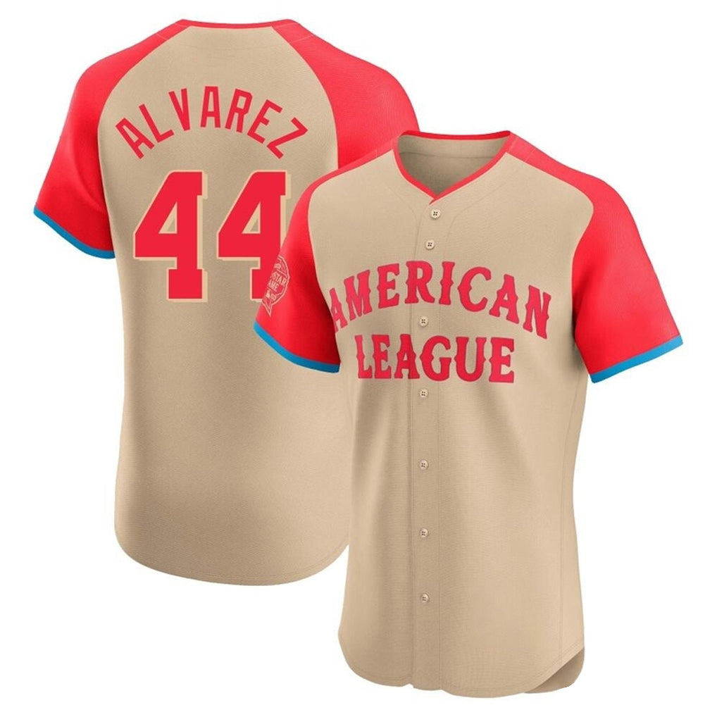 H.Astros #44 Yordan Alvarez Player Cream American League All-Star Limited Elite Home Edoa Stitched Jerseys