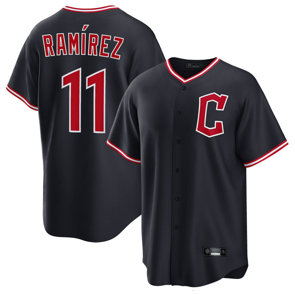 C.Guardians #11 Jose Ramirez Player Navy Home Game Edoa Stitched Jerseys