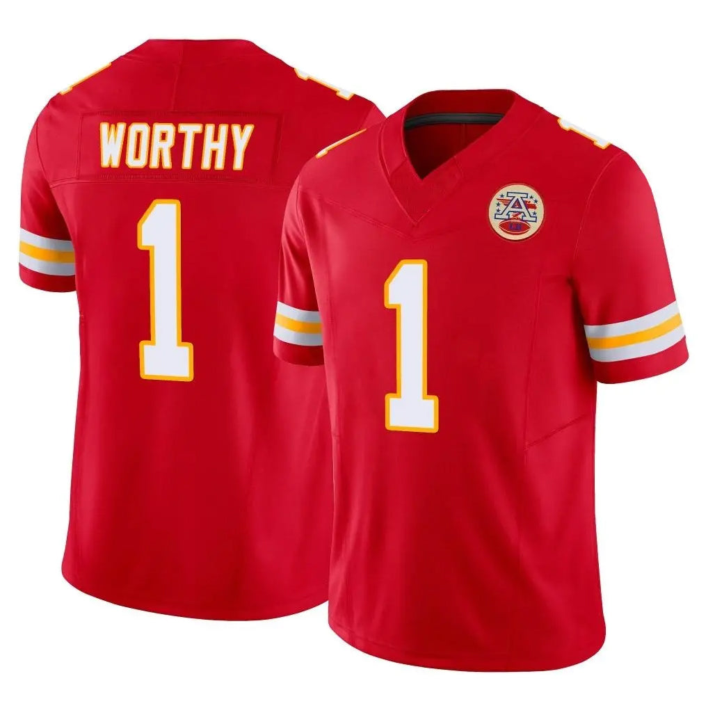 KC.Chiefs #1 Xavier Worthy Player Red Limited Vapor F.U.S.E. Home Game Edoa Stitched Jerseys