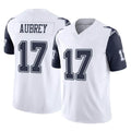 D.Cowboys #17 Brandon Aubrey Player White-Navy Limited Vapor F.U.S.E. Home Game Edoa Stitched Jerseys