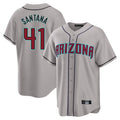 A.Diamondbacks #41 Carlos Santana Player Gray Road Home Game Edoa Stitched Jerseys