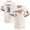 H.Astros #3 Jeremy Pe?a Player Cream Limited Home Edoa Stitched Jerseys