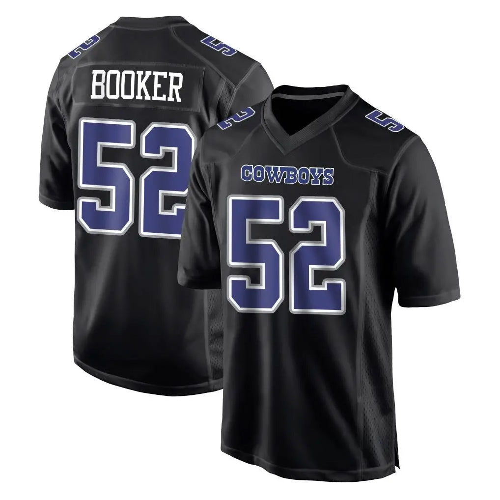 D.Cowboys #52 Tyler Booker Player Carbon Black Fashion Home Game Edoa Stitched Jerseys