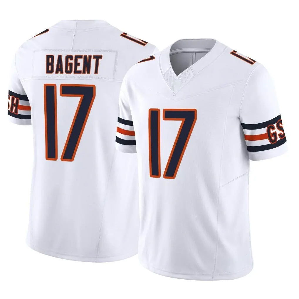 C.Bears #17 Tyson Bagent Player White Vapor F.U.S.E. Limited Home Game Edoa Stitched Jerseys