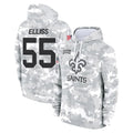 NO.Saints #55 Kaden Elliss Player Arctic Camo Salute to Service Pullover Hoodies Limited Game Edoa Stitched Jerseys
