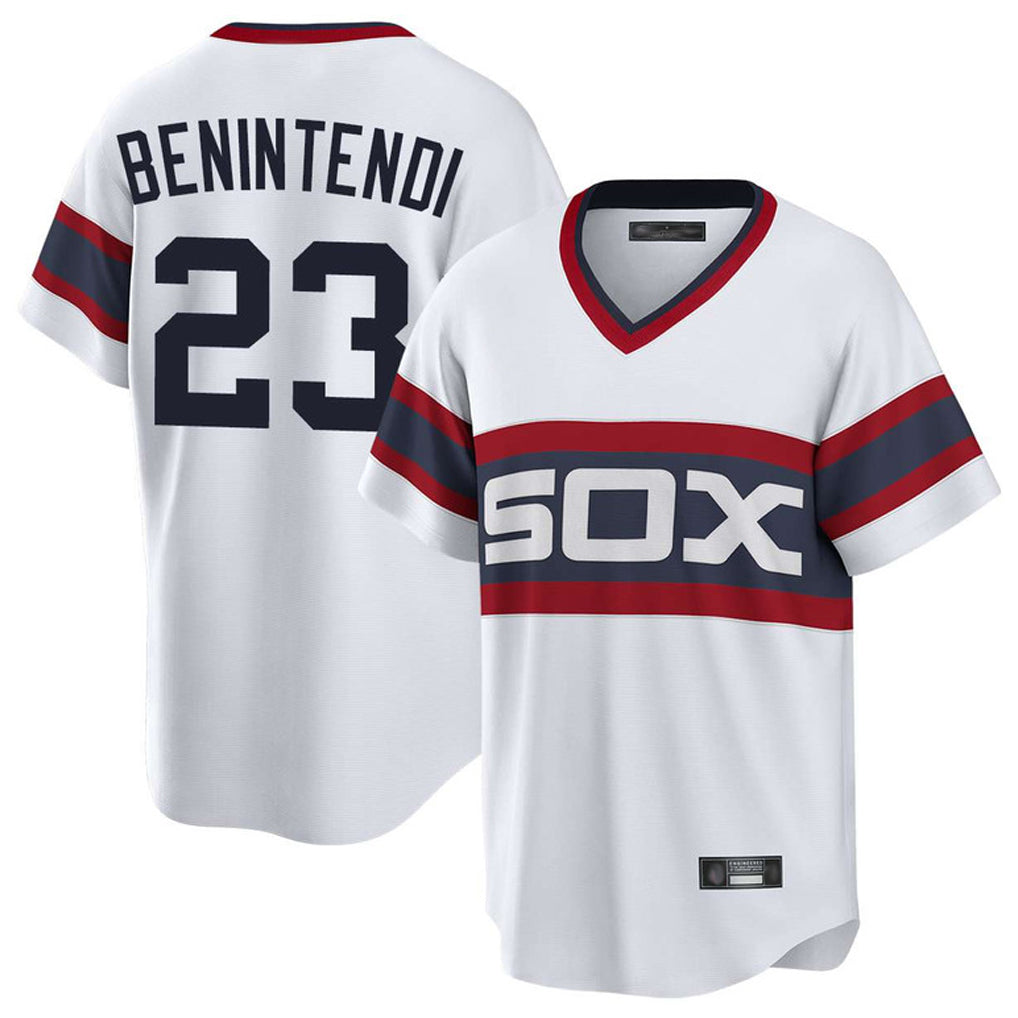 C.White Sox #23 Andrew Benintendi Player White T-shirt Home Game Edoa Stitched Jerseys