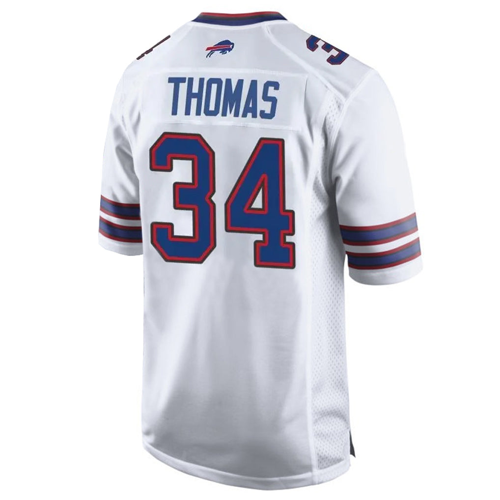 B.Bills #34 Thurman Thomas Player White Home Game Edoa Stitched Jerseys