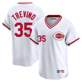 C.Reds #35 Jose Trevino Player White Cooperstown Collection Limited T-shirt Home Edoa Stitched Jerseys