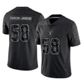 LV.Raiders #58 Jackson Powers-Johnson Player Black Reflective Limited Game Edoa Stitched Jerseys