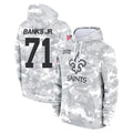NO.Saints #71 Kelvin Banks Jr. Player Arctic Camo Salute to Service Pullover Hoodies Limited Game Edoa Stitched Jerseys