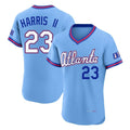 A.Braves #23 Michael Harris II Player Powder Blue 2026 City Connect T-shirt Limited Elite Home Game Edoa Stitched Jerseys